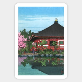 Daigo Denpo Temple at Kyoto by Kawase Hasui Sticker